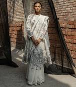Ivory Ivy Chanderi Saree Without Blouse