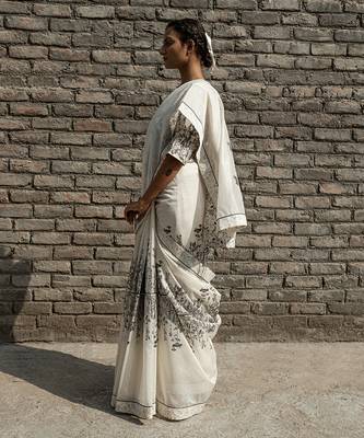 Ivory Ivy Chanderi Saree Without Blouse 3
