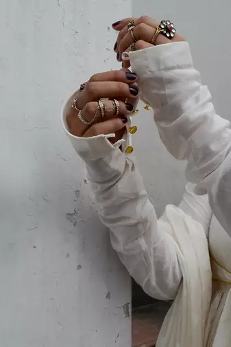 Ivory mira anarkali set