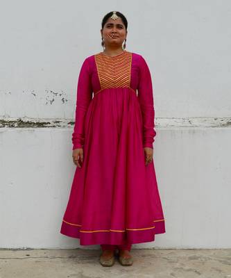 Fuschia kyra anarkali set 1