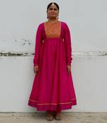 Fuschia kyra anarkali set
