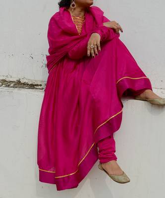Fuschia kyra anarkali set 5