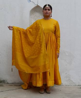 Mustard amara anarkali set 1