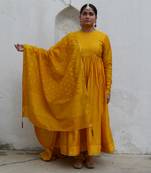 Mustard amara anarkali set