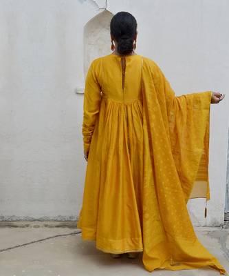 Mustard amara anarkali set 2