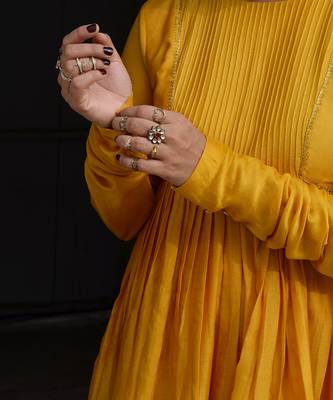 Mustard amara anarkali set 4