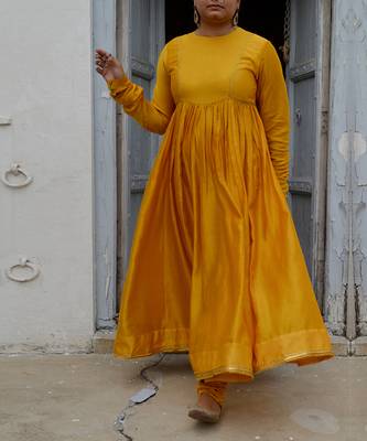 Mustard amara anarkali set 5