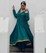 Green avni anarkali set