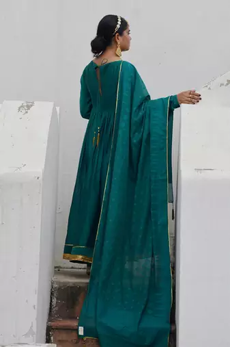 Green avni anarkali set