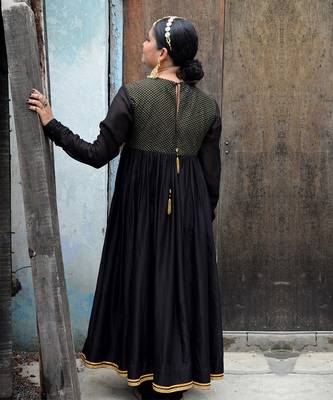 Black saanjh anarkali set 2