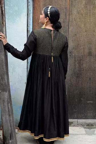 Black saanjh anarkali set