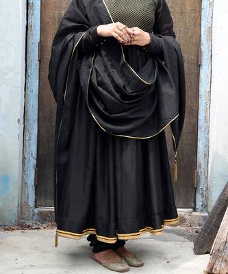 Black saanjh anarkali set 3