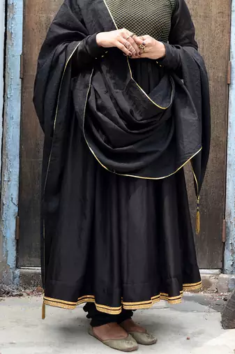 Black saanjh anarkali set
