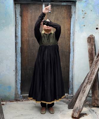 Black saanjh anarkali set 4