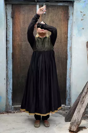 Black saanjh anarkali set