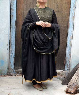 Black saanjh anarkali set 5