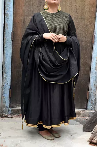 Black saanjh anarkali set