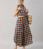 Winered woman brown and orange box print co-ord set