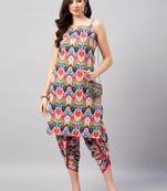 Winered woman multi-coloured print strap kurta & dhoti co-ord set