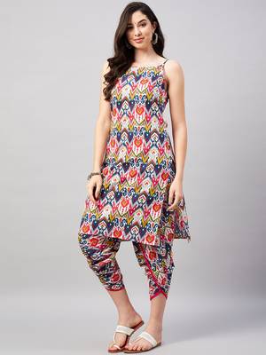 Winered woman multi-coloured print strap kurta & dhoti co-ord set 3