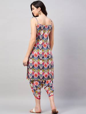 Winered woman multi-coloured print strap kurta & dhoti co-ord set 5