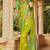 Parrot green silk jacquard woven saree with blouse