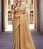 Chiku tissue meena silk jacquard woven work saree with blouse
