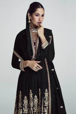 Black Premium Silk Embroidery Readymade Suits 3
