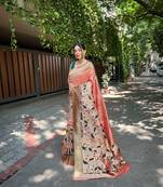 PEACH GORGEOUS SILK  SAREE