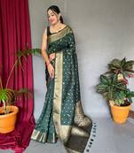 DARK GREEN GORGEOUS SILK  SAREE