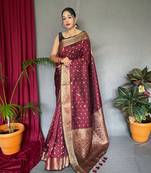 MAROON GORGEOUS SILK  SAREE