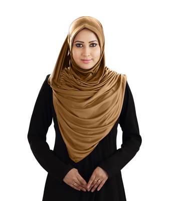 Gold Poly Cotton Ready To Wear Islamic Hijab 2