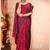 Maroon Chiffon Abstract Printed Saree with Unstitched blouse piece