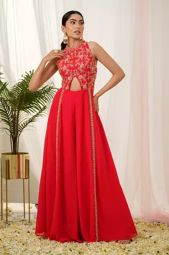 Red lyric jumpsuit