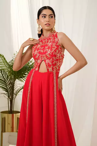 Red lyric jumpsuit