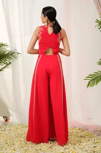 Red lyric jumpsuit