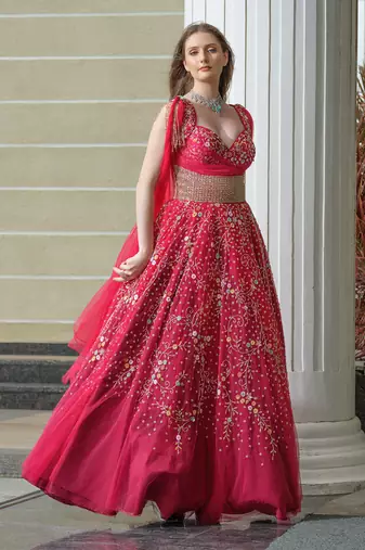 Cherry pink gown