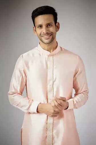 Blush pink embroidered kurta set