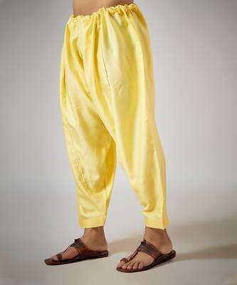 Yellow embroidered pathani set 3