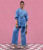 Blue perennial co ord set