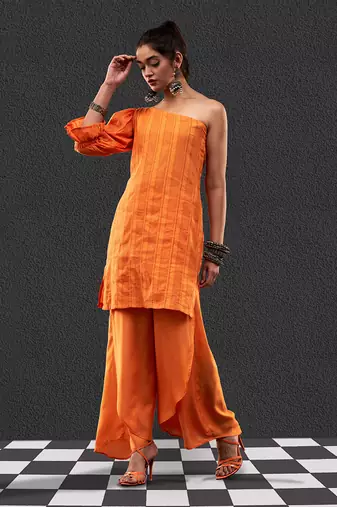 Pinata orange kurta set