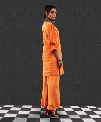 Pinata orange kurta set 3