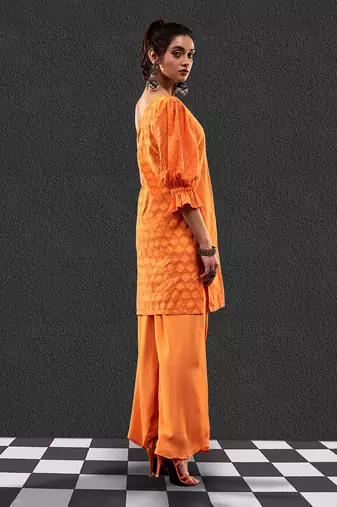 Pinata orange kurta set
