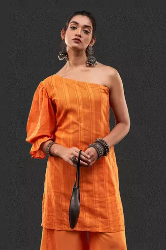Pinata orange kurta set