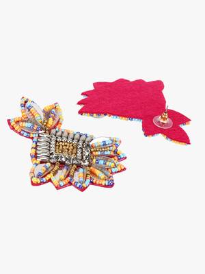 Women gold & multicoloured contemporary drop earrings 3
