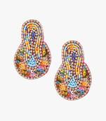 Gold & multicoloured contemporary drop earrings