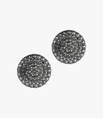 Silver-plated oxidised circular studs