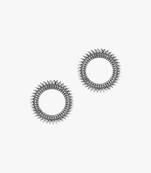 Women silver-plated oxidised circular studs