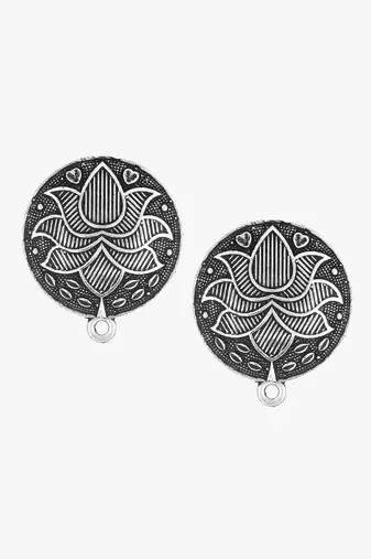 Look like silver circular shaped lotus studs