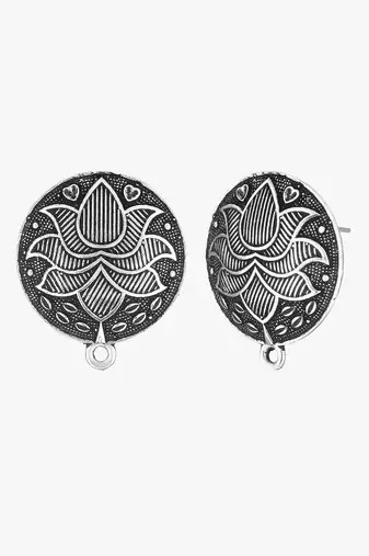 Look like silver circular shaped lotus studs